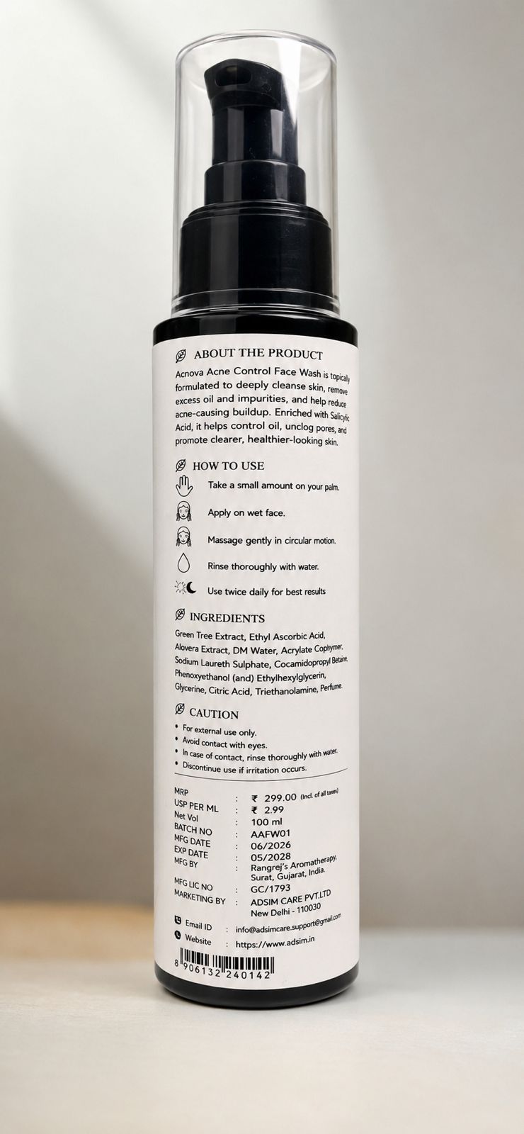 Acnova Acne Control Face Wash